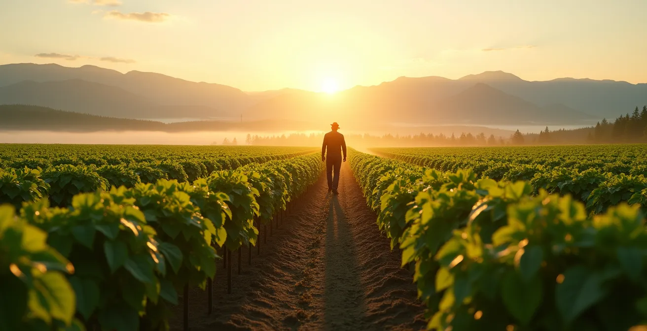 Biologischer Hopfenanbau in der Hallertau mit natürlicher Bodengesundheit