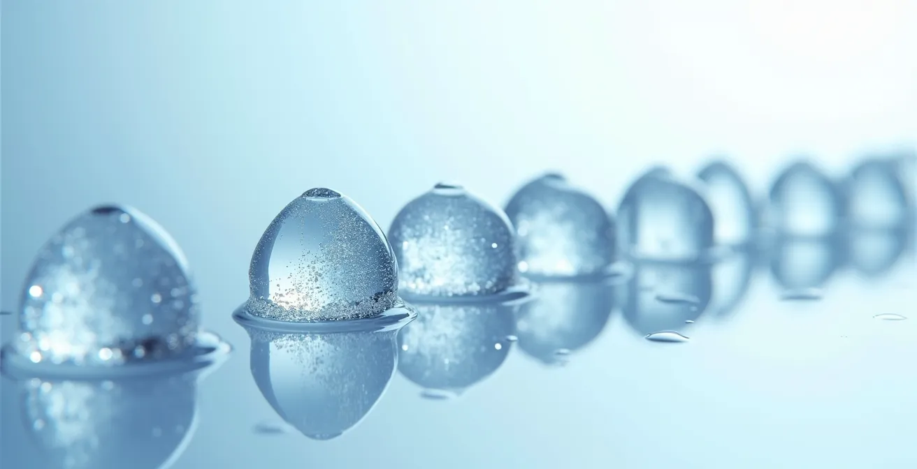 Mikroskopische Darstellung von Fuselalkohole-Molekülen im Vergleich zu reinem Ethanol